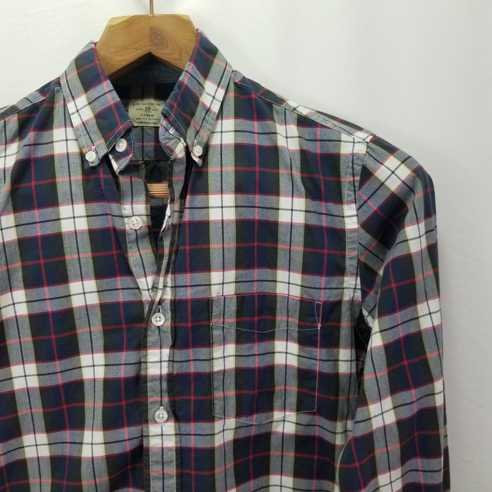 J Crew Men's XS Plaid Button Down Shirt